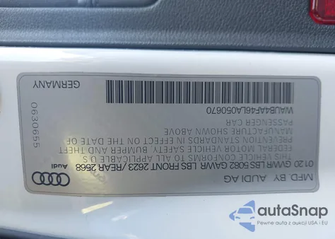 2020 Audi S4 Premium Plus Tfsi Quattro Tiptronic from USA, damaged, VIN WAUB4AF46LA050670